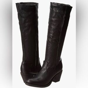 FRYE Leslie Slouch Black Heeled Boots size 8,5